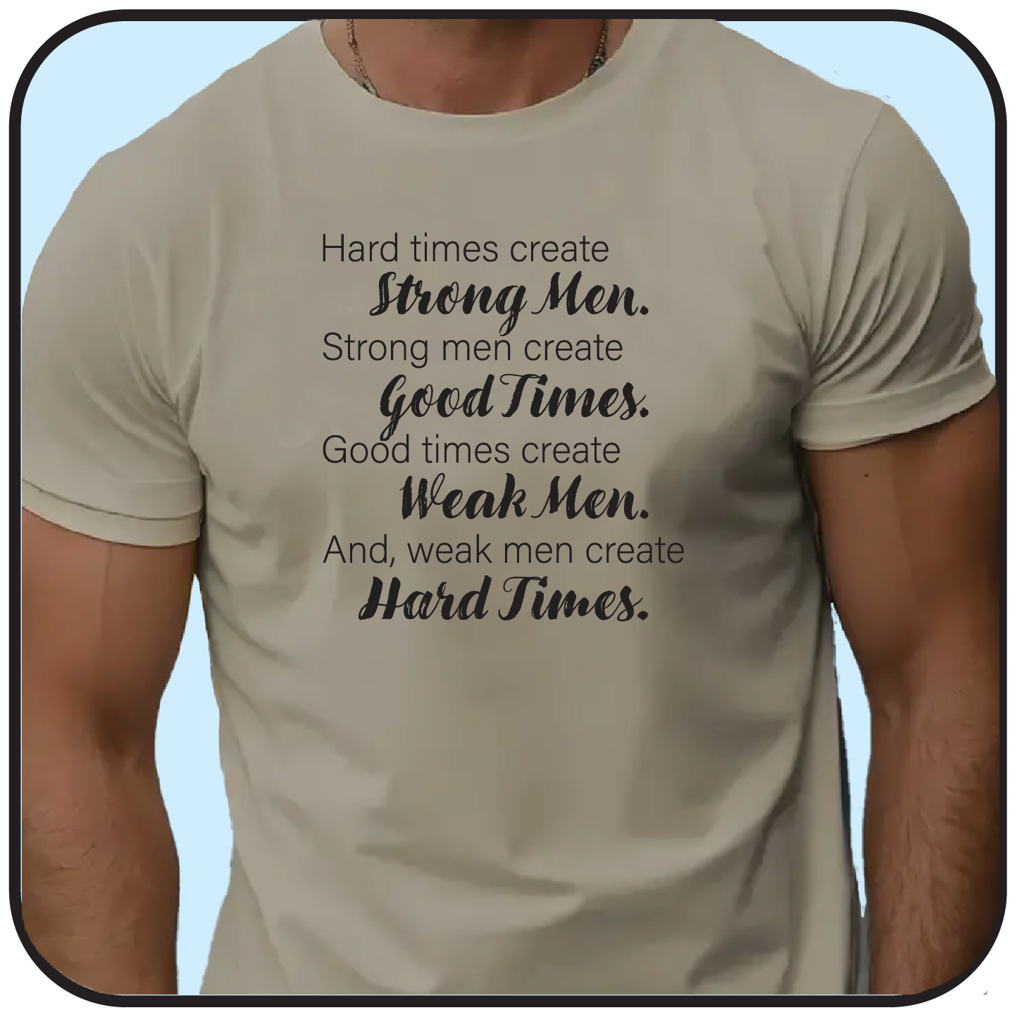 Hard times create good men .... and, weak men create hard times image 0