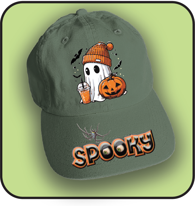 Spooky Halloween Hat - images on front panel and beak image 1