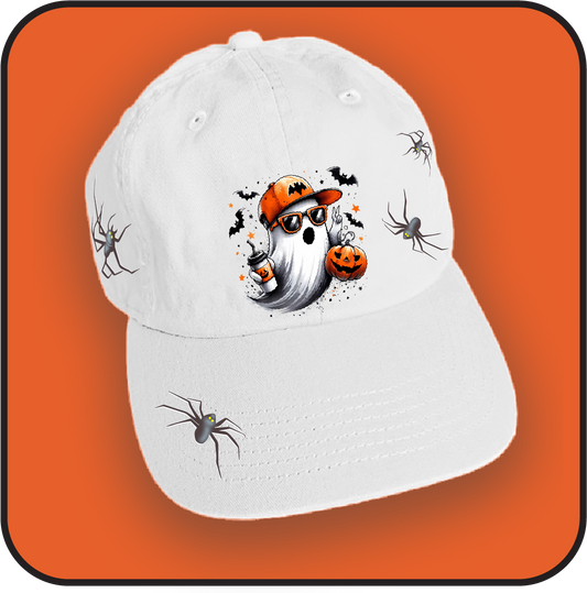 Halloween Ghost and Spiders hat image 1