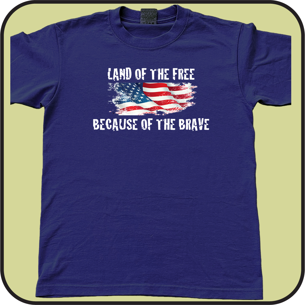 Land of the Free, because of the Brave - tee image 2