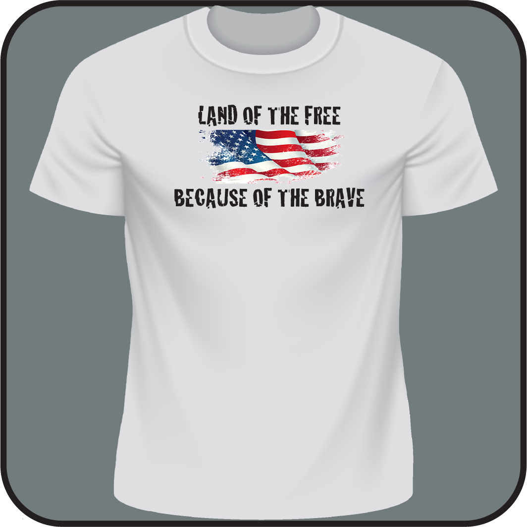 Land of the Free, because of the Brave - tee image 0