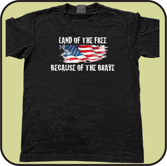 Land of the Free, because of the Brave - tee image 1