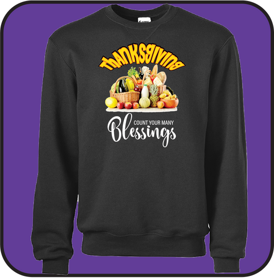 Thanksgiving "Count your many blessings" Sweatshirt image 1
