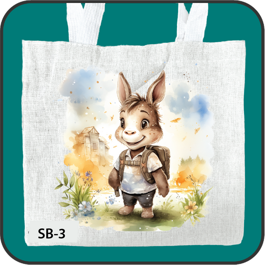 8"x8" imprinted canvas bags with images for small children image 1