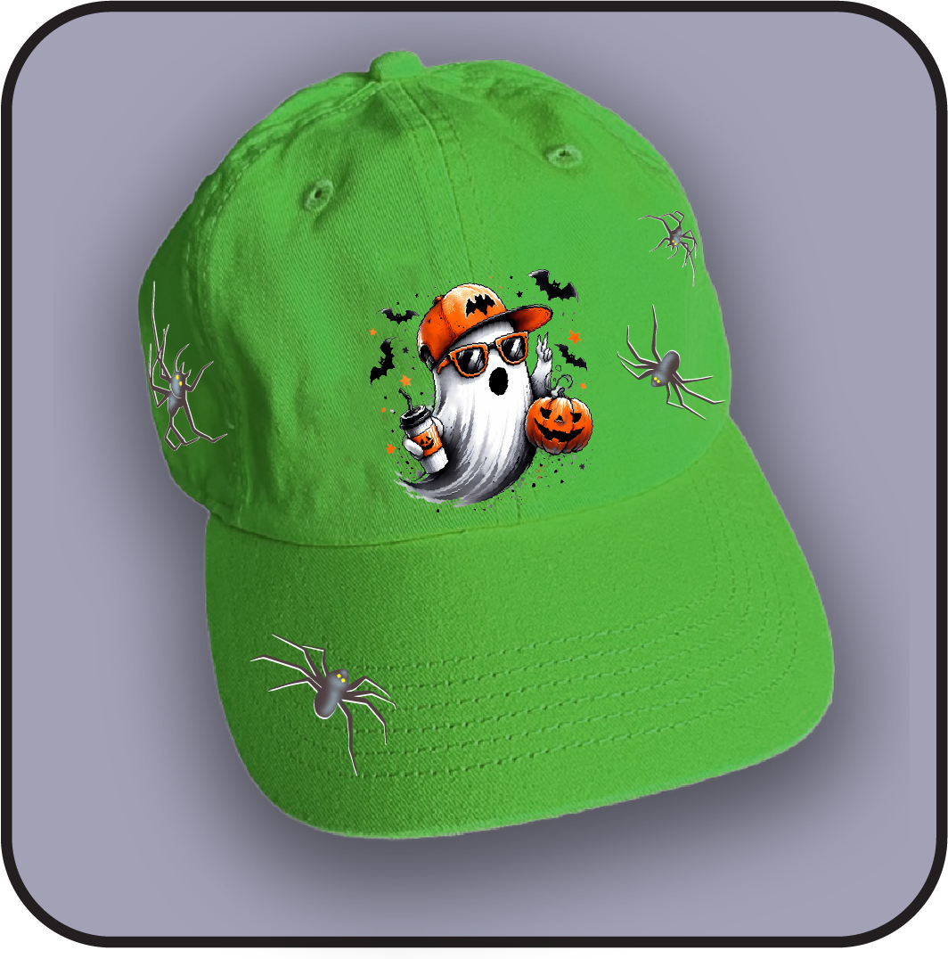 Halloween Ghost and Spiders hat image 3