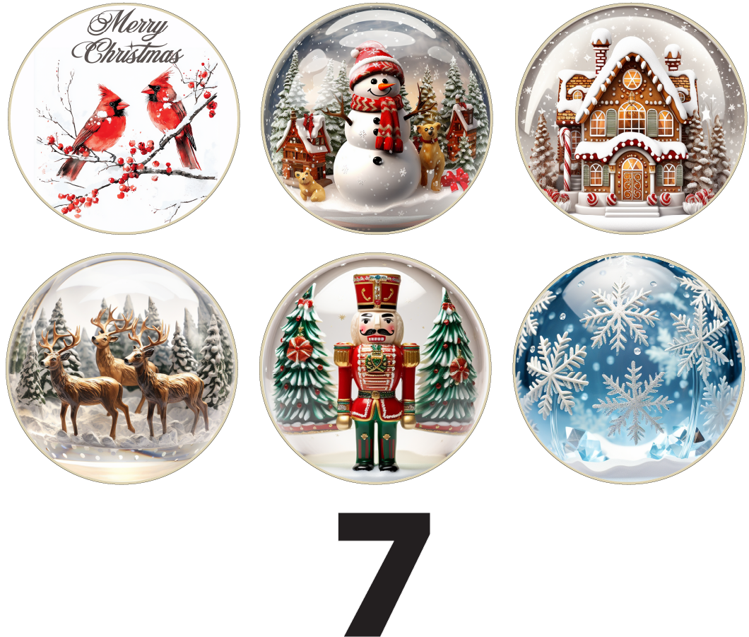 3" Christmas Ornaments (Group 2A) 6 pieces