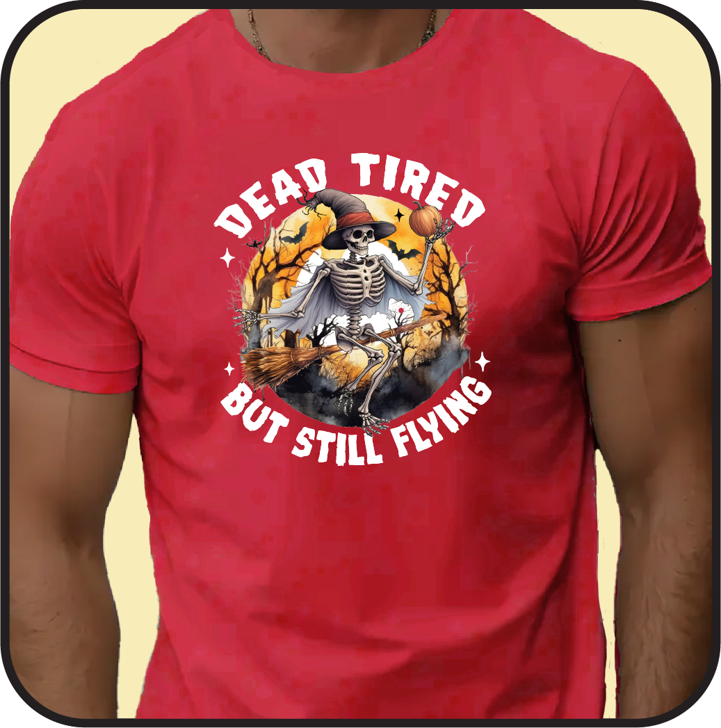 Dead Tired, but still Flying - Halloween T-shirt image 2