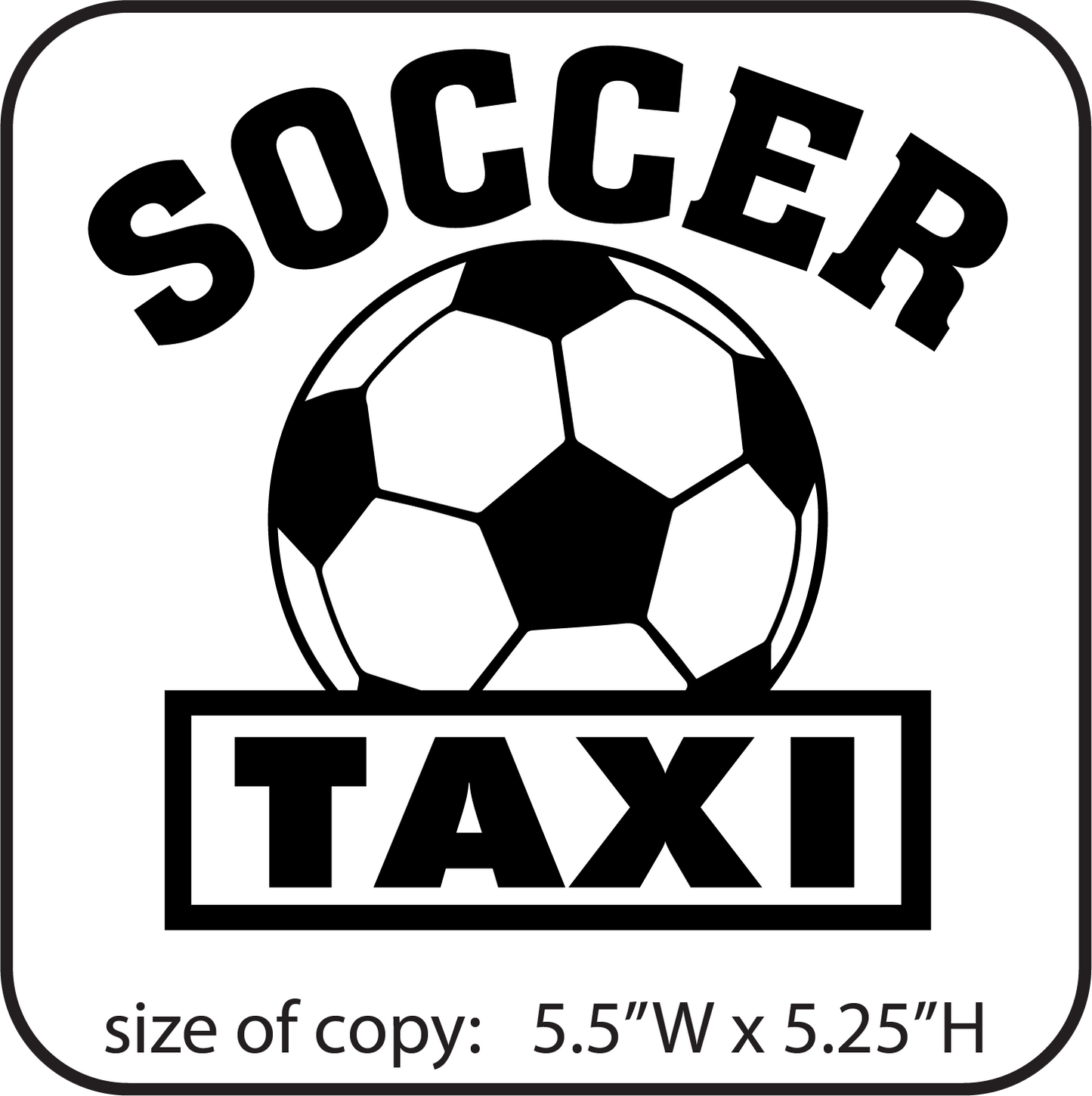Soccer Taxi (cut vinyl letters) image 0