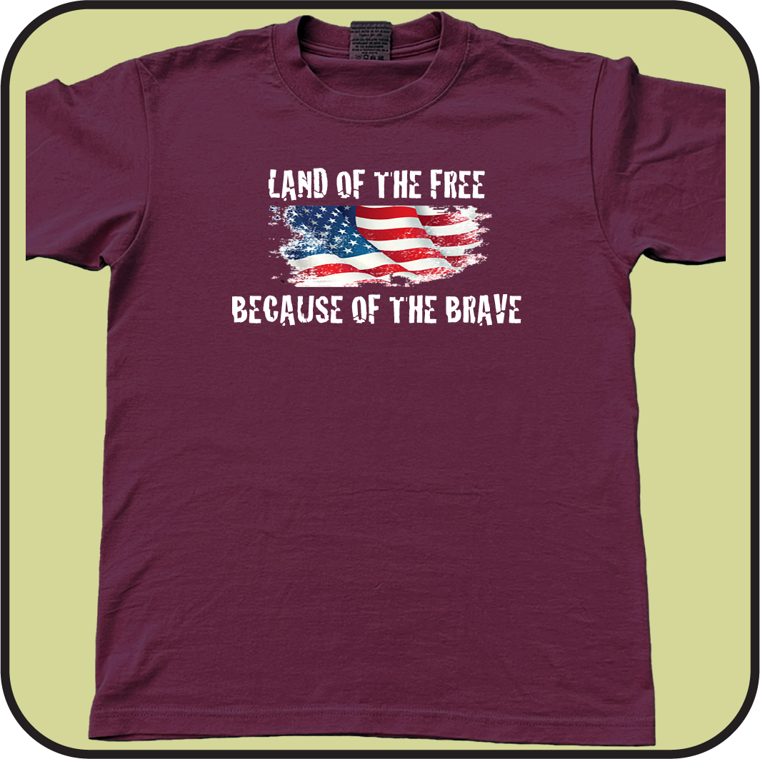 Land of the Free, because of the Brave - tee image 3