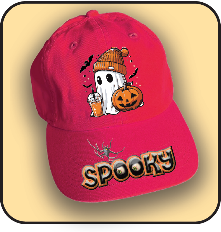 Spooky Halloween Hat - images on front panel and beak image 3