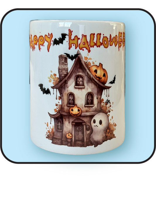 Happy Halloween Mug 11.5 oz. with Haunted House image 0