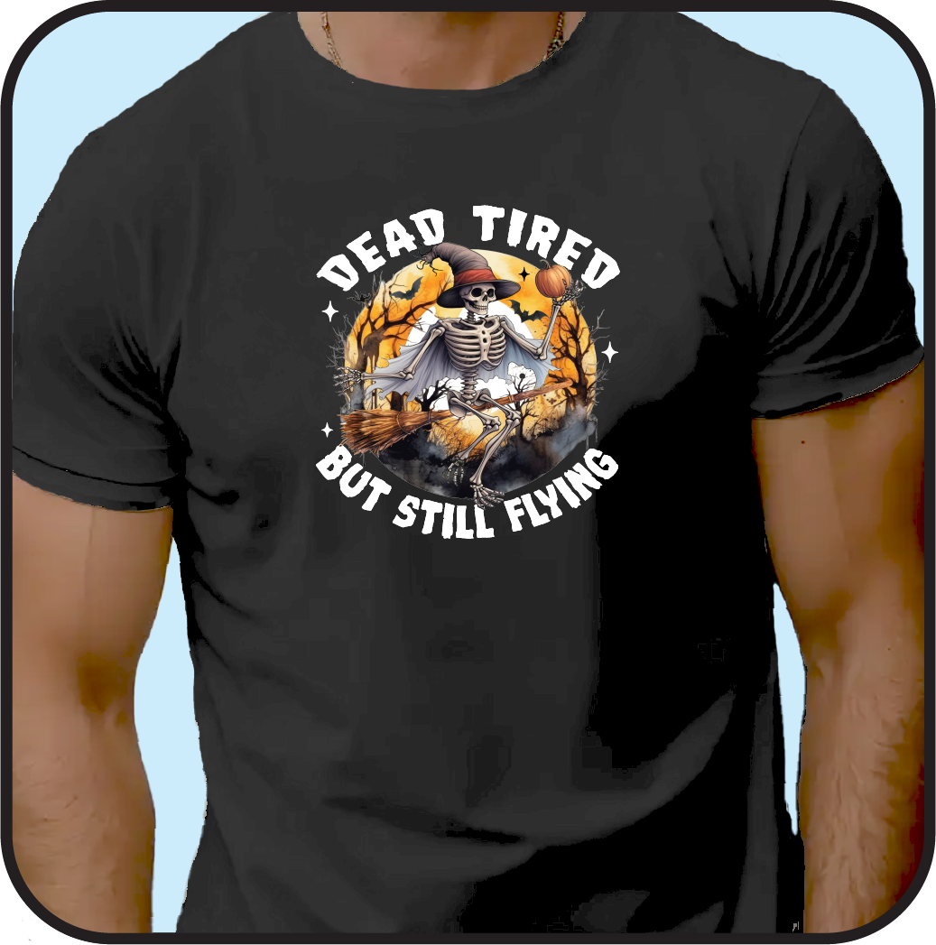Dead Tired, but still Flying - Halloween T-shirt image 0