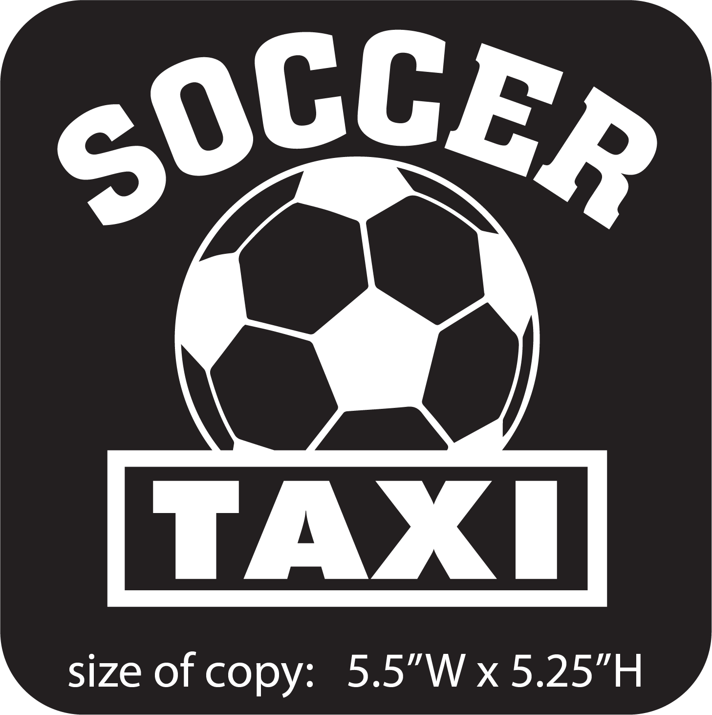 Soccer Taxi (cut vinyl letters) image 1