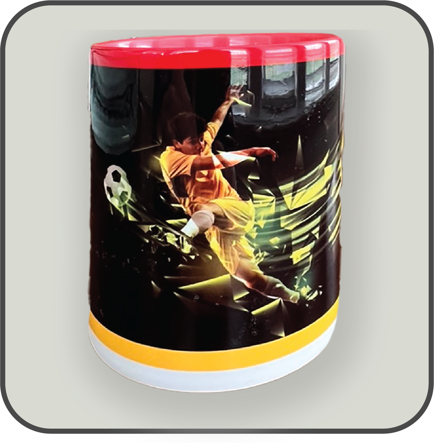 13oz mug with soccer action print image 0