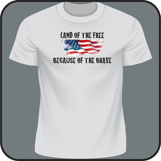 Land of the Free, because of the Brave - tee image 0