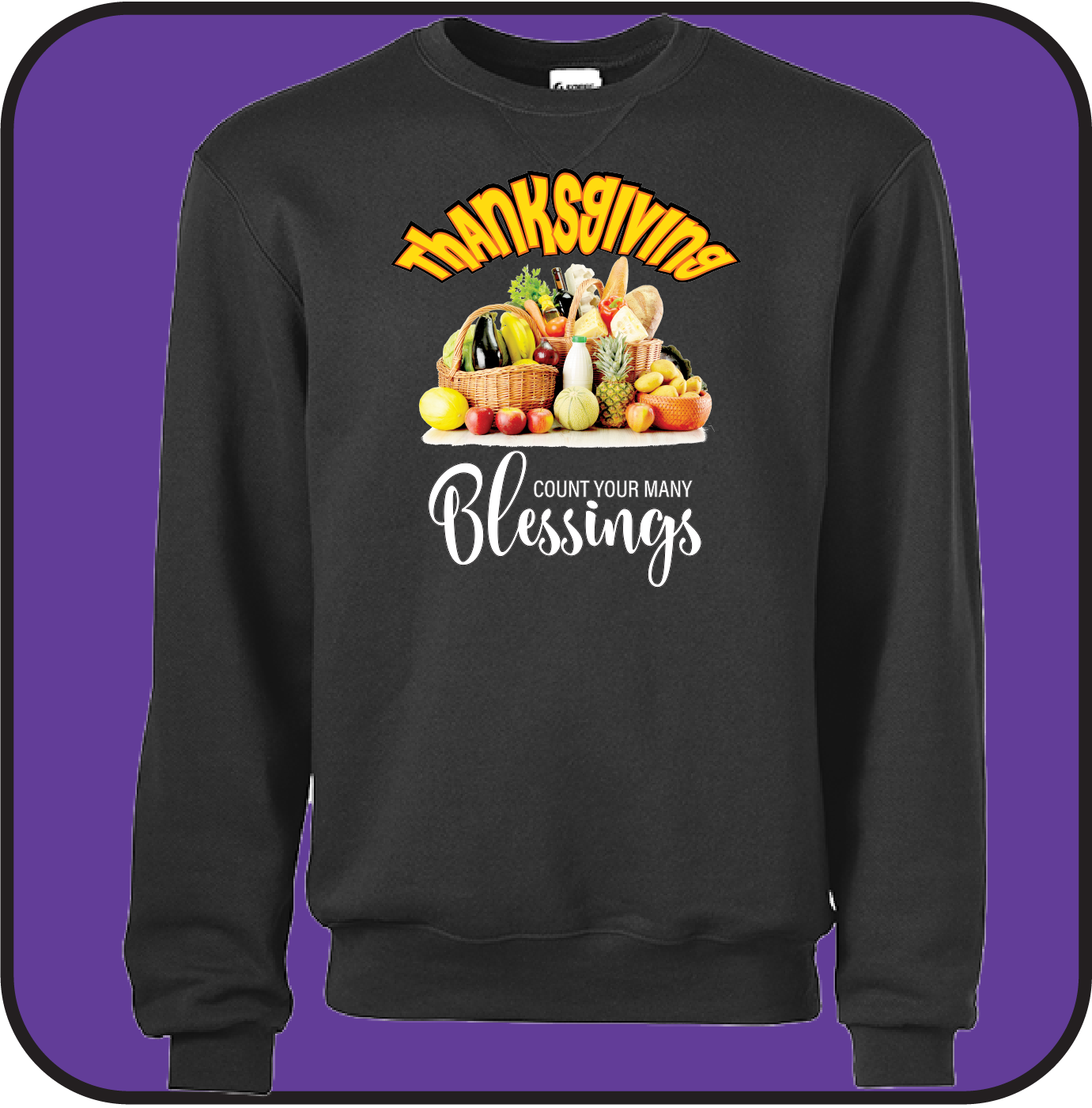 Thanksgiving "Count your many blessings" Sweatshirt image 1