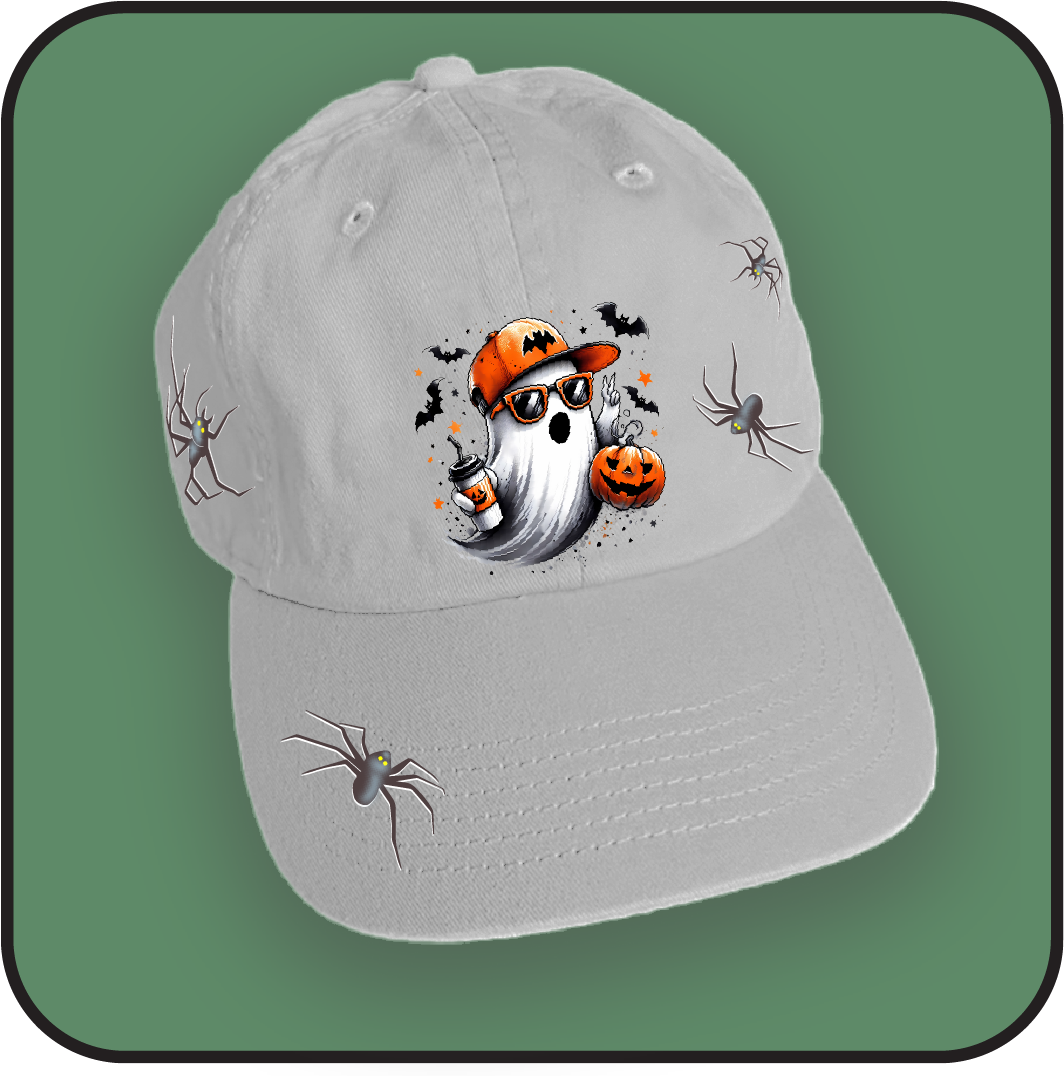 Halloween Ghost and Spiders hat image 0