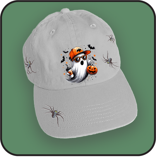 Halloween Ghost and Spiders hat image 0