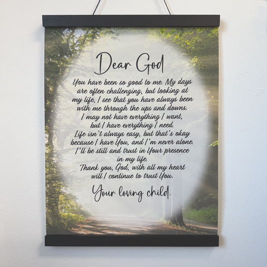 Hanging Canvas 12"x16" (Dear God...)