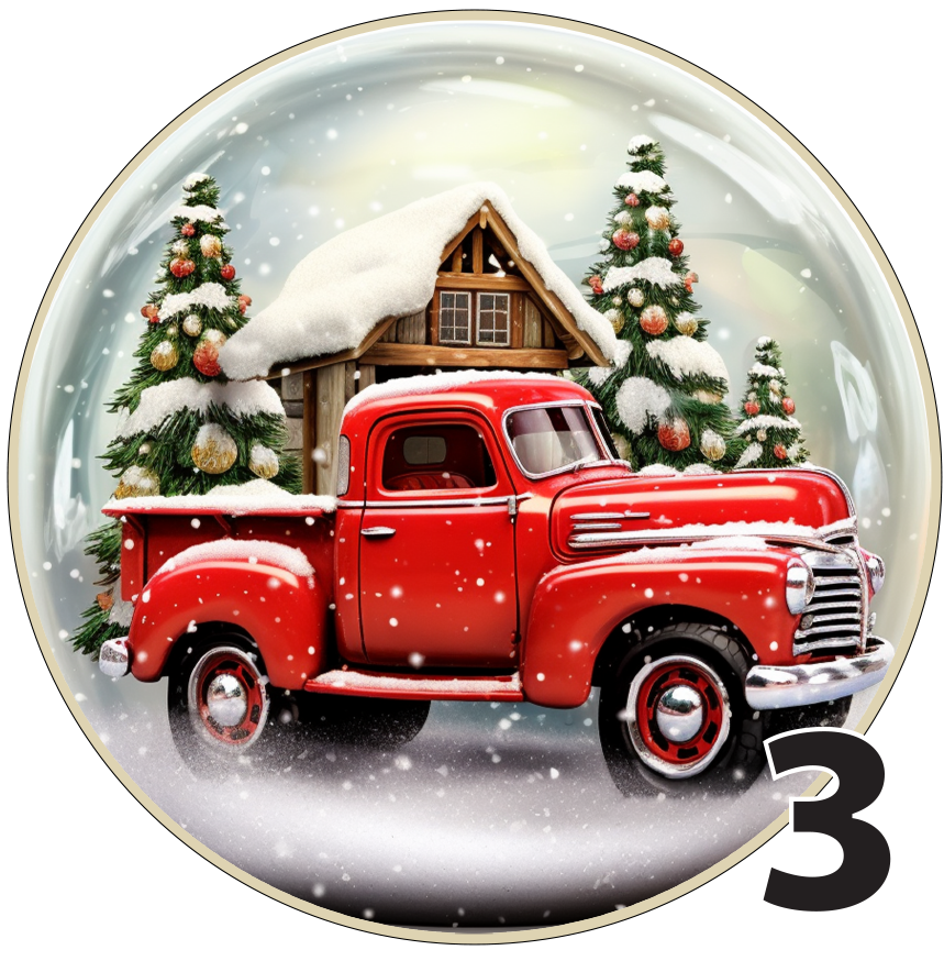 3" Christmas Ornaments (Group3A) 6 pieces