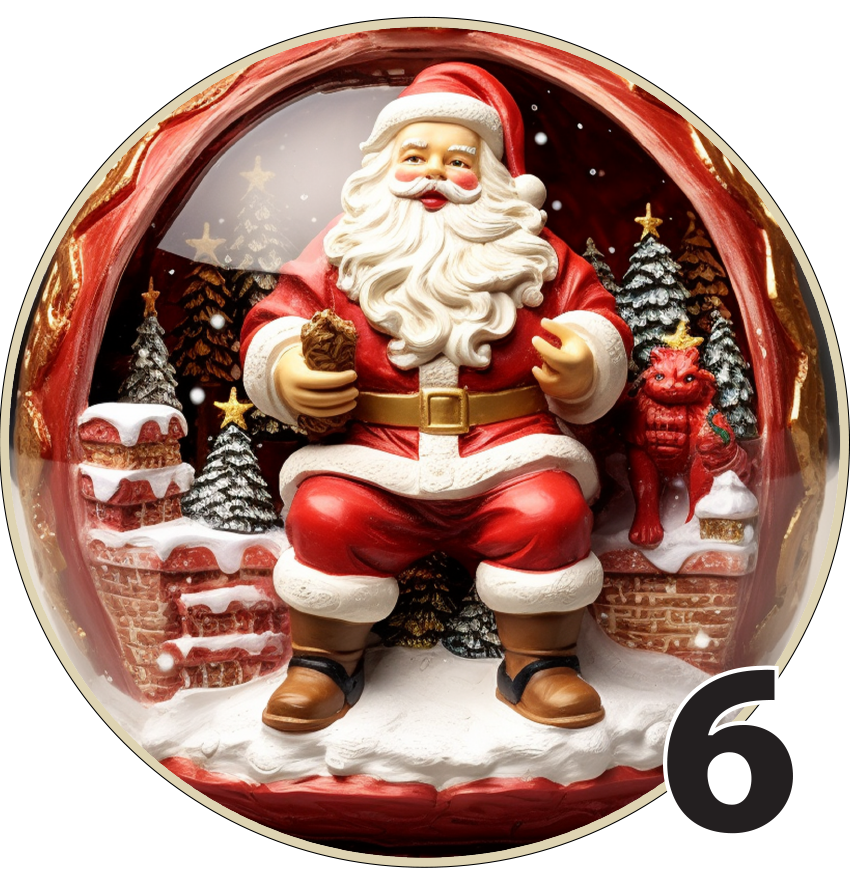 3" Christmas Ornaments (Group3A) 6 pieces