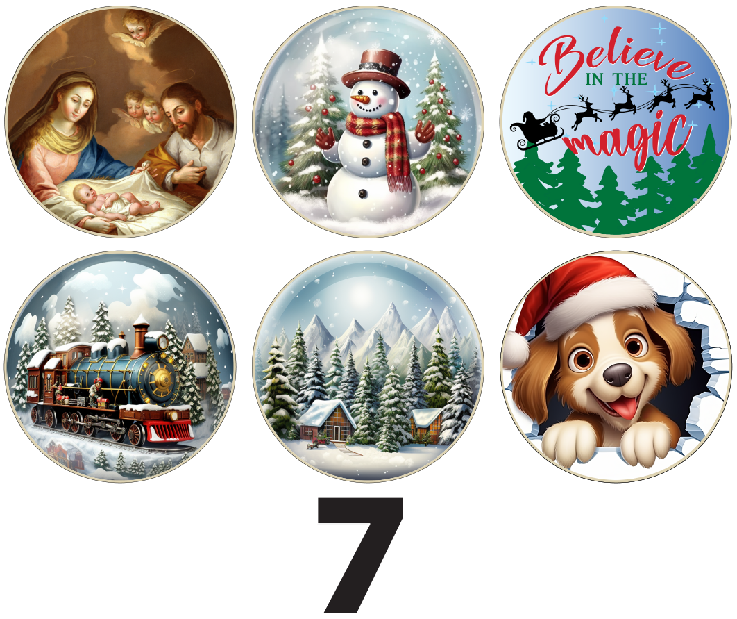 3" Christmas Ornaments (Group3B) 6 pieces