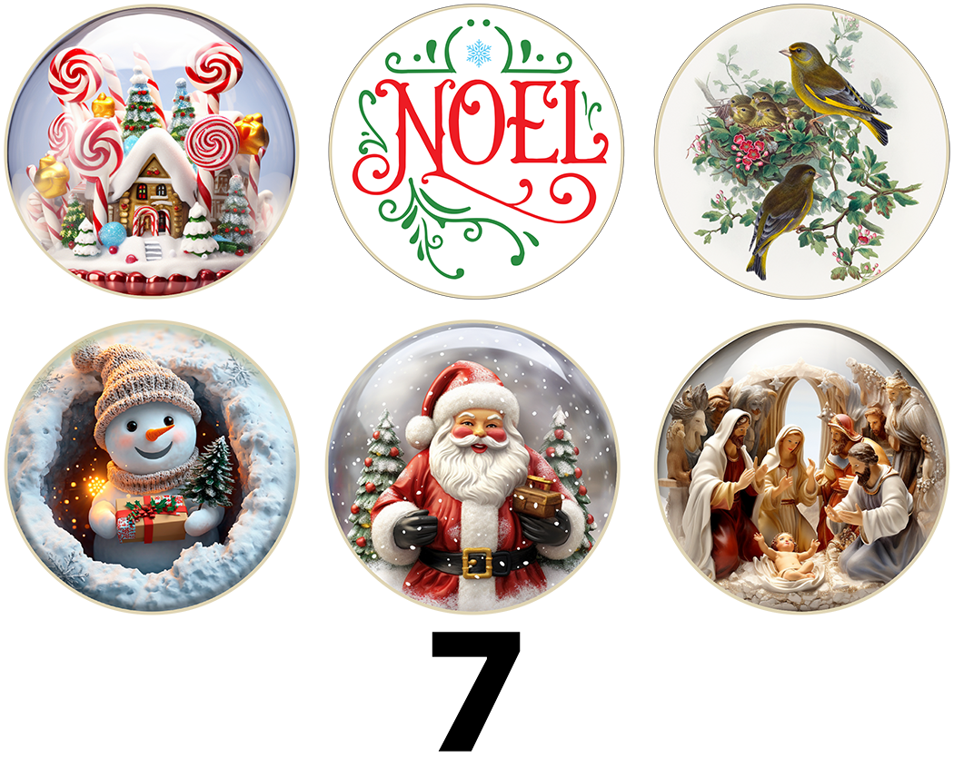 3" Christmas Ornaments (Group 4A) 6 items