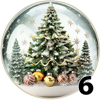 3" Christmas Ornaments (Group 4B) 6 items