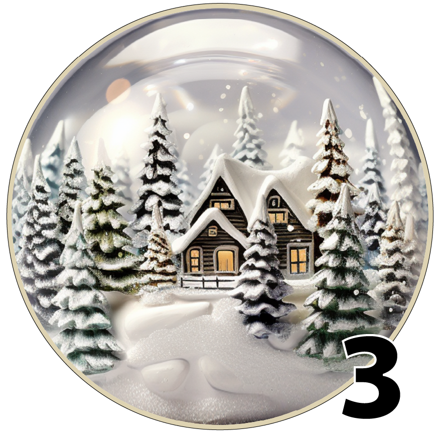 3" round Christmas ornaments (Group 5A)