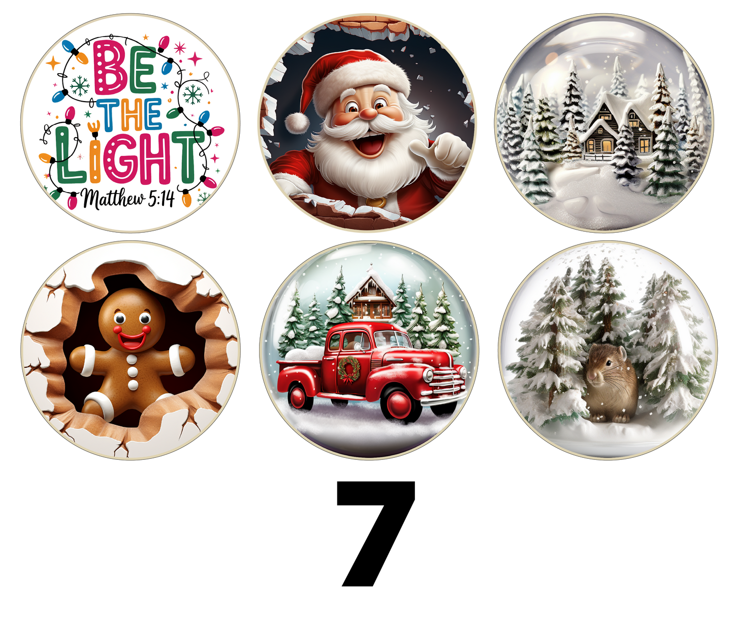 3" round Christmas ornaments (Group 5A)