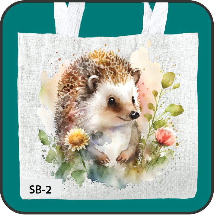 8"x8" imprinted canvas bags with images for small children image 0