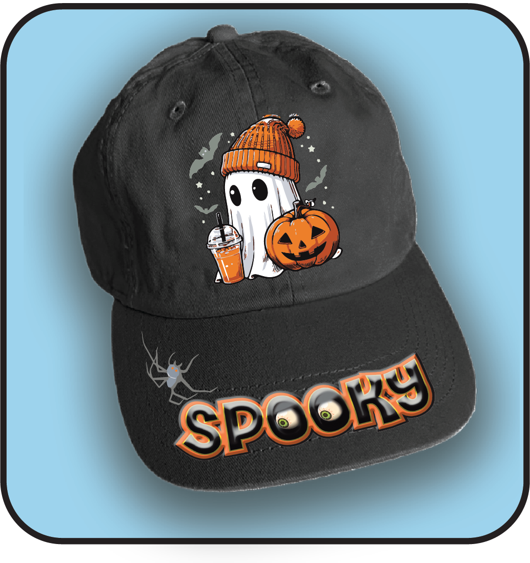 Spooky Halloween Hat - images on front panel and beak image 0