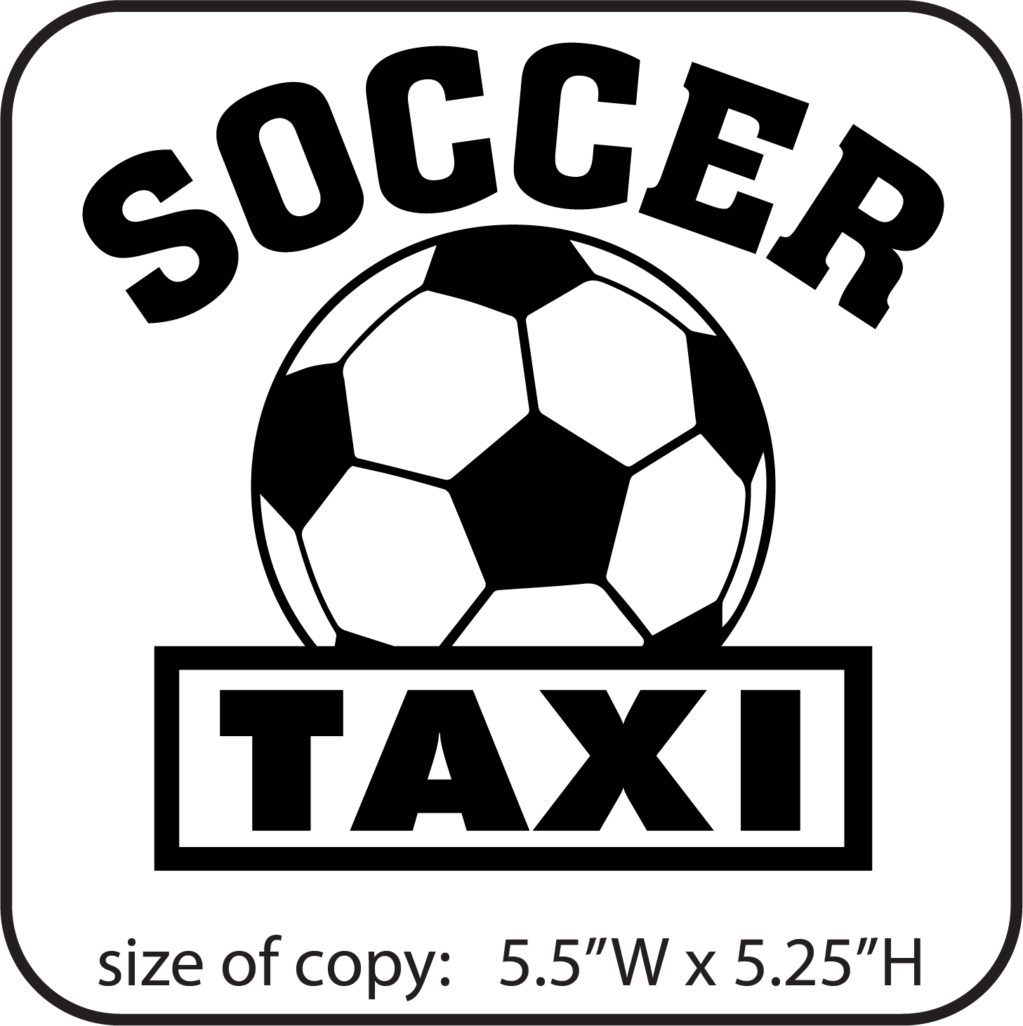 Soccer Taxi (cut vinyl letters) image 0