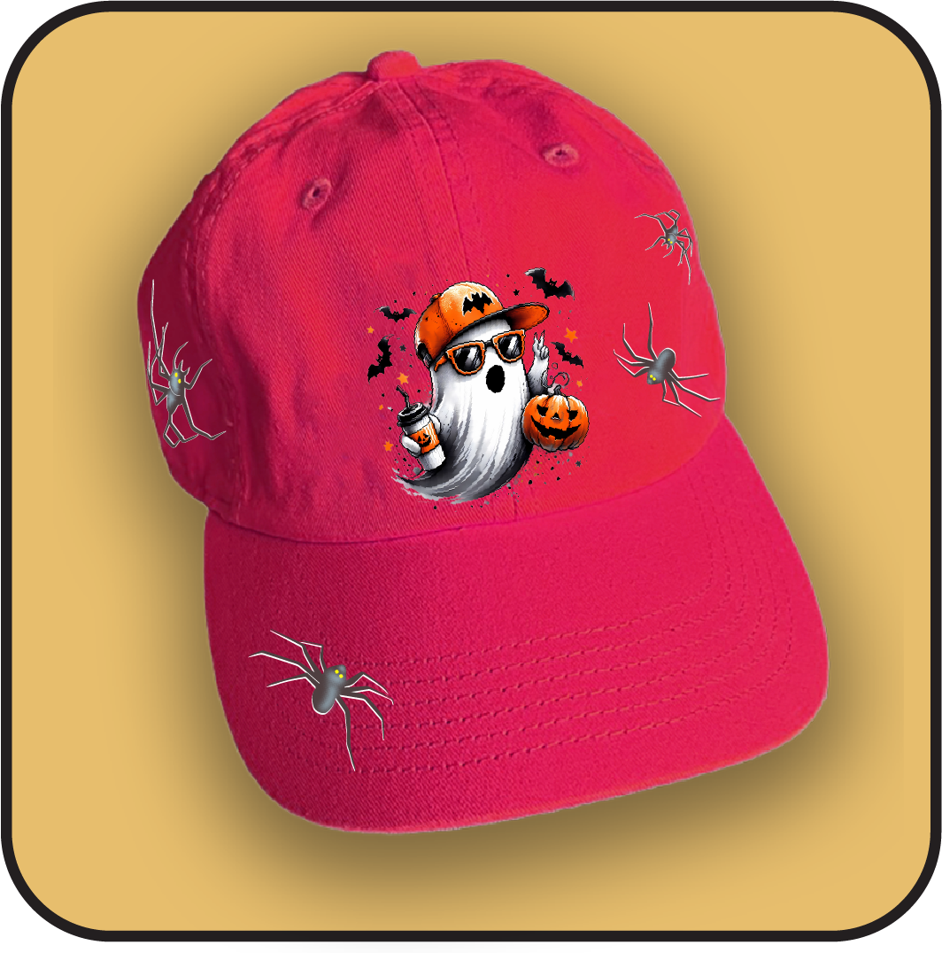 Halloween Ghost and Spiders hat image 2